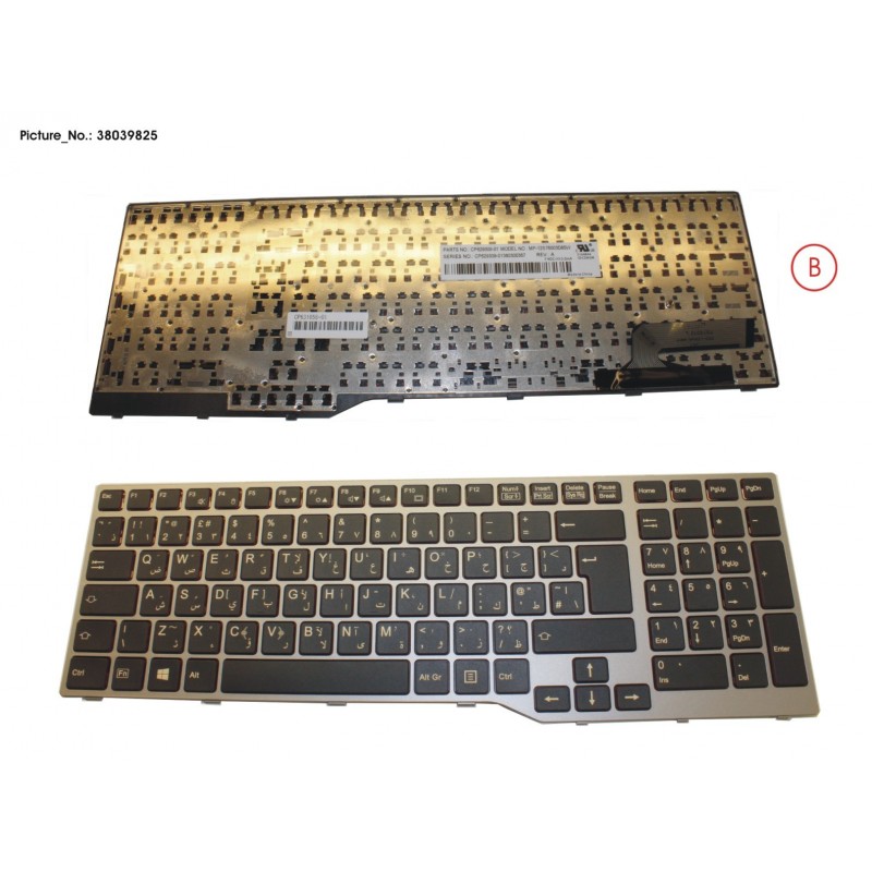 38039825 - KEYBOARD 10KEY BLACK W/O TS ARABIC/UK