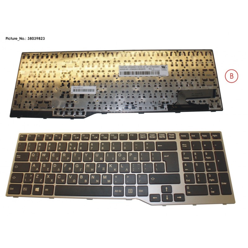 38039823 - KEYBOARD 10KEY BLACK W/O TS GREECE