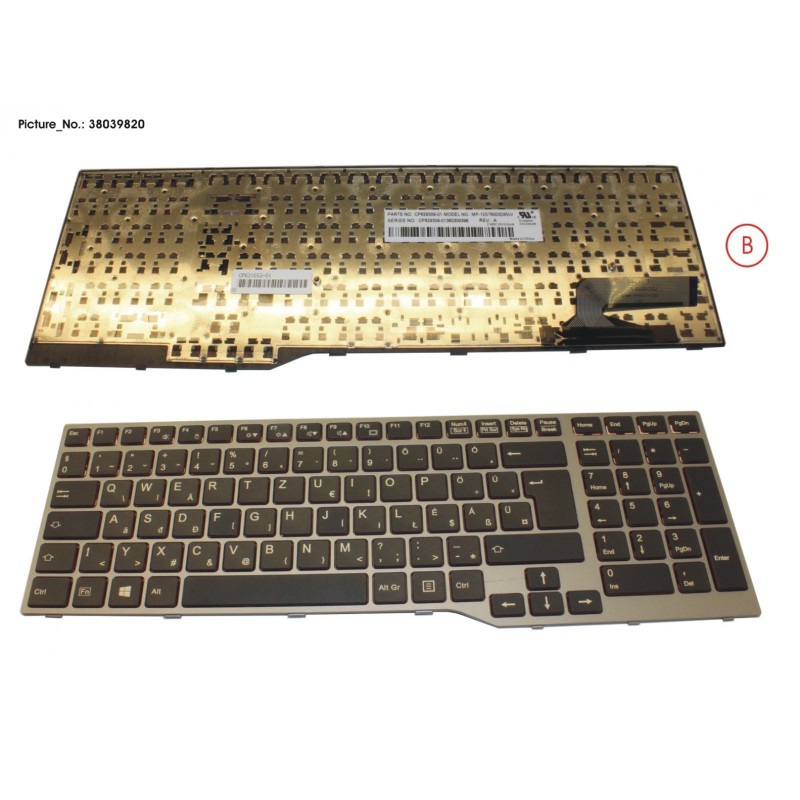 38039820 - KEYBOARD 10KEY BLACK W/O TS HUNGARY
