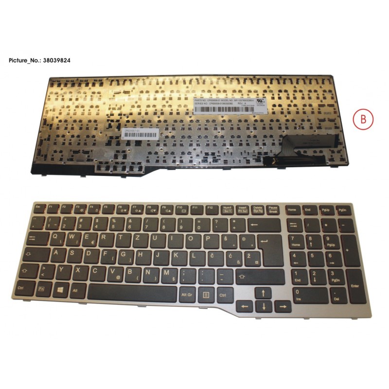 38039824 - KEYBOARD 10KEY BLACK W/O TS S EAST EURO