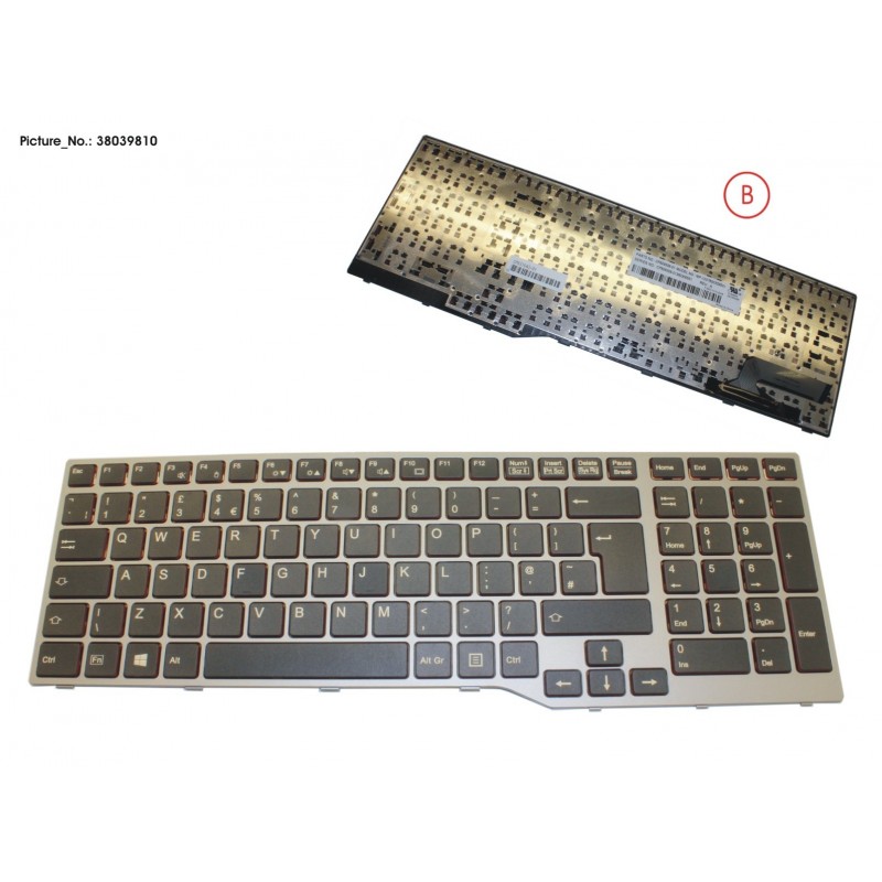 38039810 - KEYBOARD 10KEY BLACK W/O TS UK