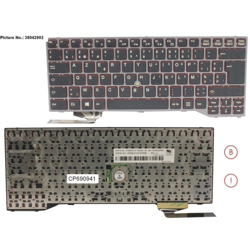 38042902 - KEYBOARD BLACK W/ TS BELGIUM