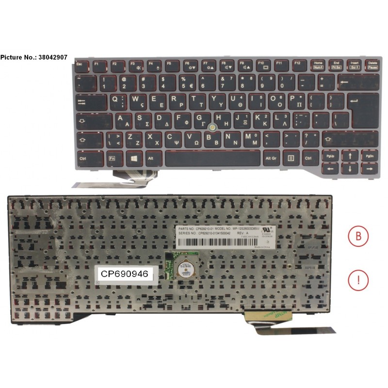 38042907 - KEYBOARD BLACK W/ TS GREECE