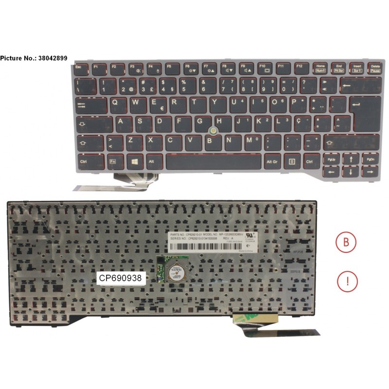 38042899 - KEYBOARD BLACK W/ TS PORTUGAL